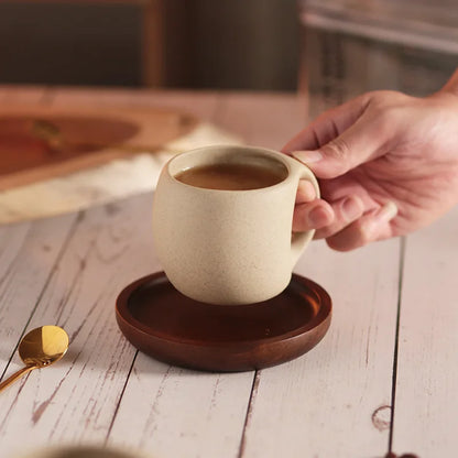 Ceramic Mug with Wooden Tray